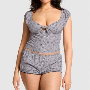 PINK Victoria's Secret Black and White Pajama Set